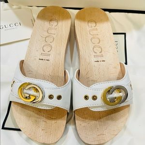 Gucci Shiner Interlocking G Slide Great White 38.5